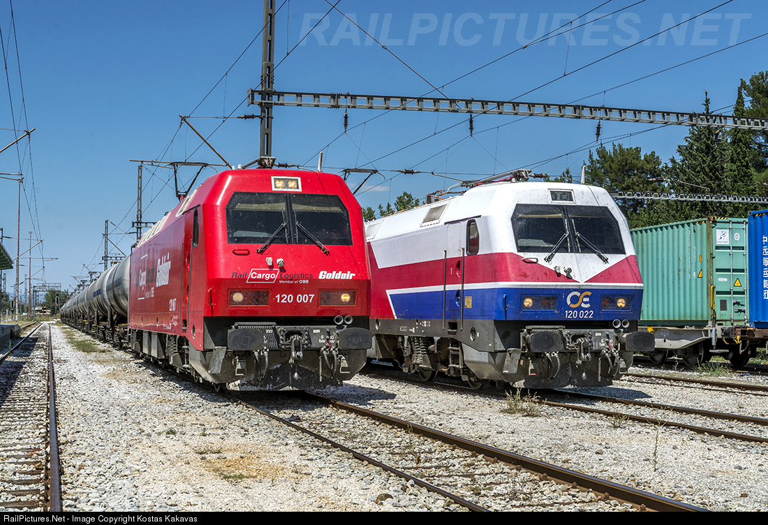 RailPictures.Net Photo: 120 007 RCLG - Rail Cargo Logistics Goldair Siemens  at Thessaloniki, Greece by Kostas Kakavas
